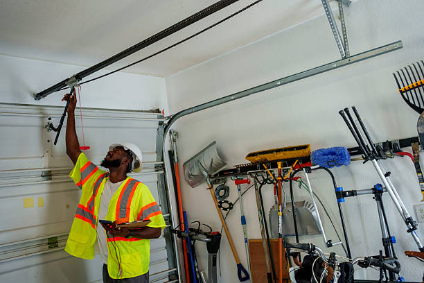 Professional Garage Door Panel Replacement technician working in Walters, OK